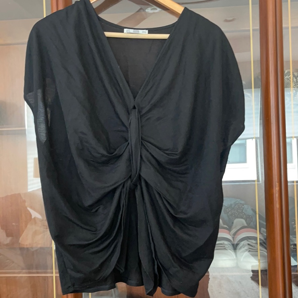 ZARA Black knotted front
